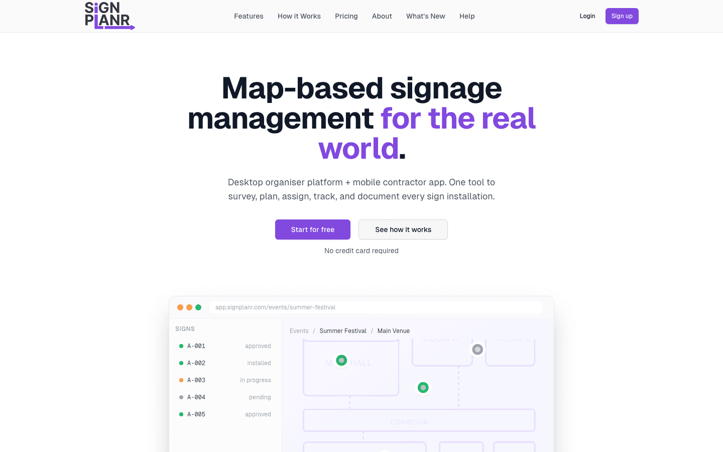 Signplanr website screenshot